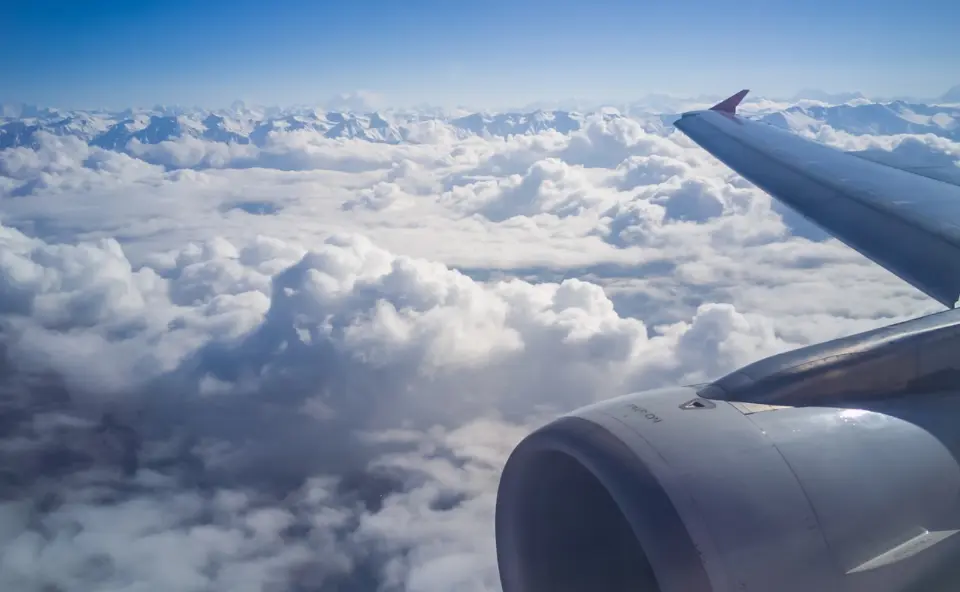 skies from airplane